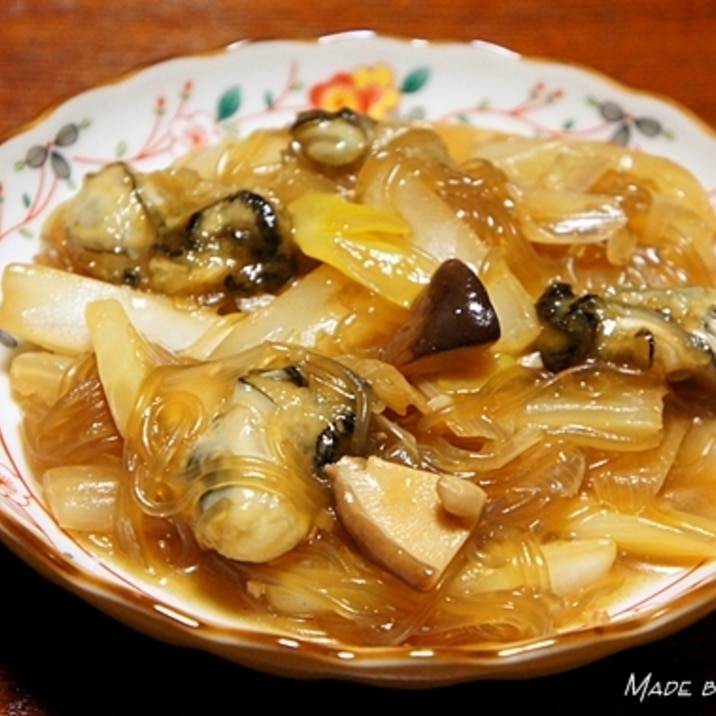 牡蠣と白菜の炒め煮